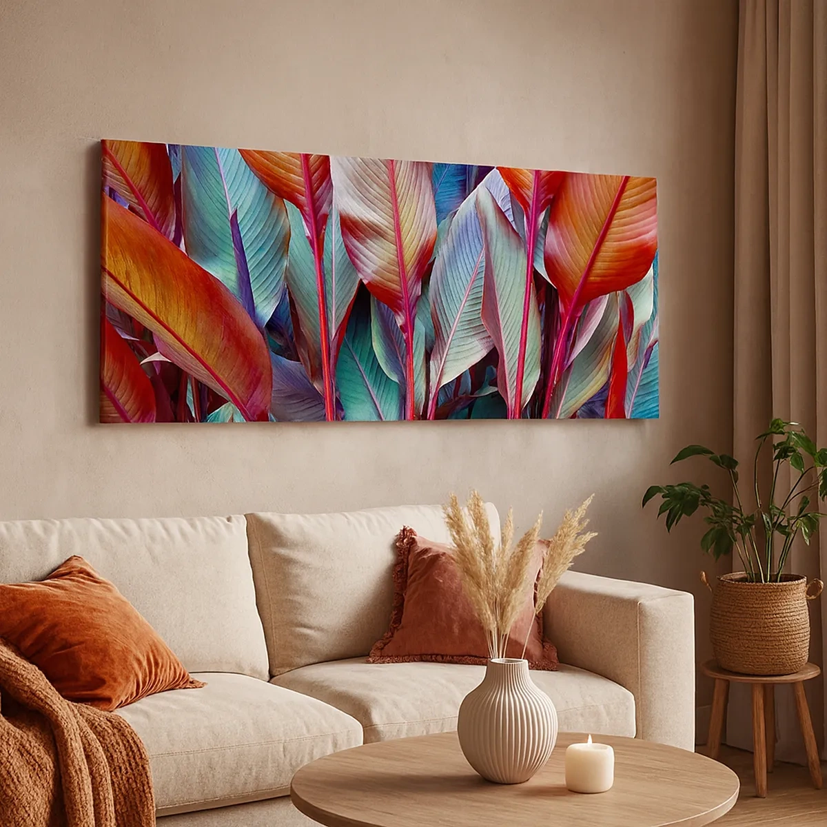 Canvastavla - Bild på duk - En färgglad tätskog - 30x30 cm