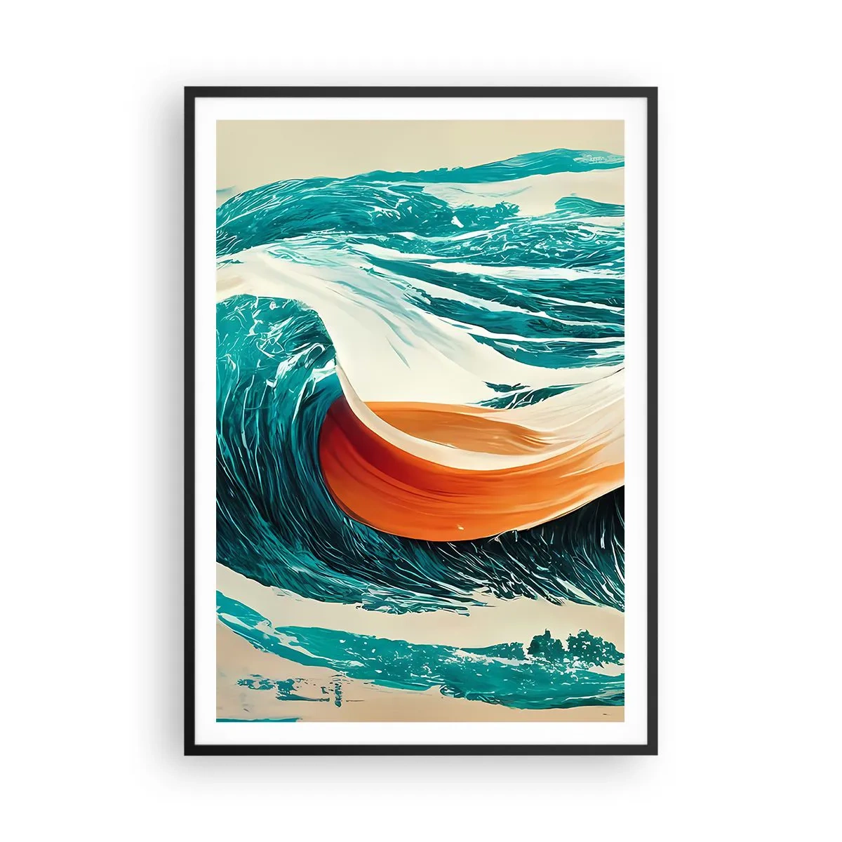 Affisch i svart ram - Surfarens dröm - 70x100 cm