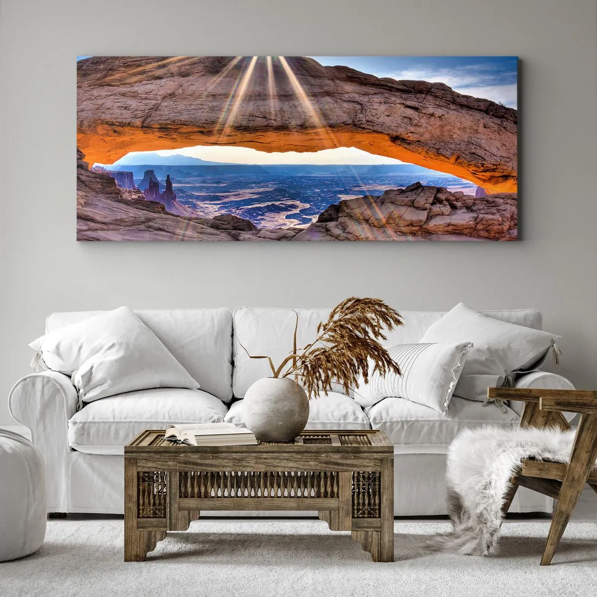 Canvastavla - Bild på duk - Genom bergsporten - 100x40 cm