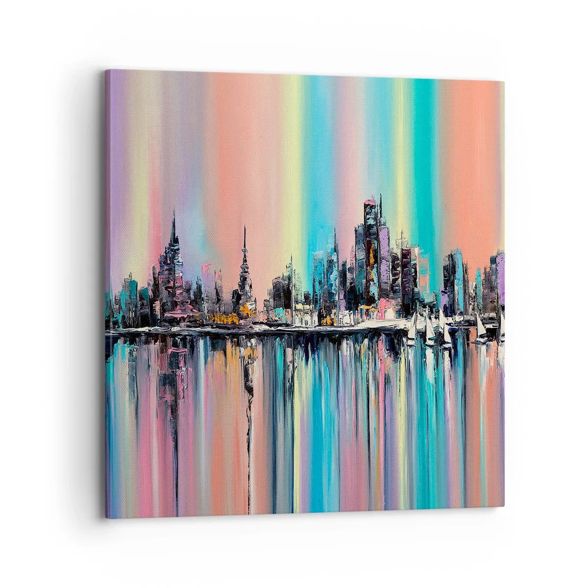 Canvastavla - Bild på duk - Nattens ljus - 70x70 cm