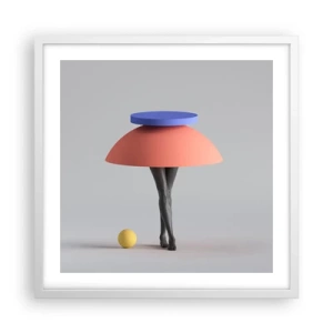 Affisch i vit ram - Surrealistisk komposition - 50x50 cm