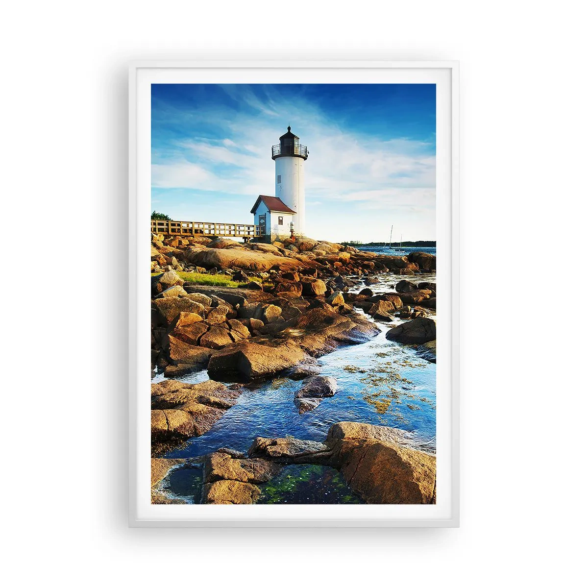 Affisch i vit ram - Kom lyckligt tillbaka, jag väntar - 70x100 cm