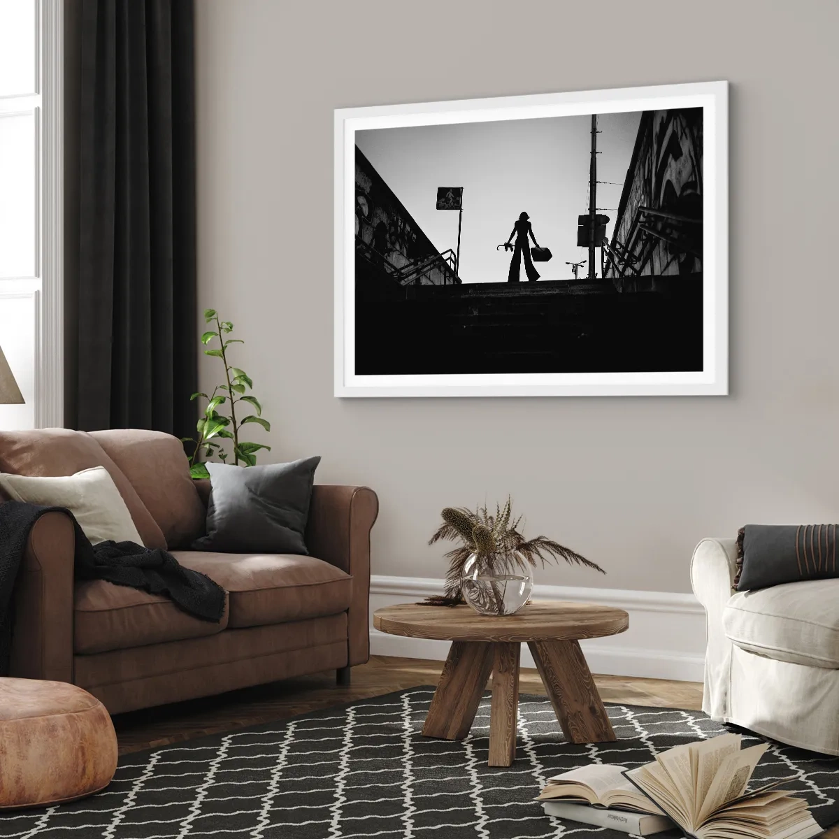 Affisch i vit ram - Stadsvandring - 100x70 cm