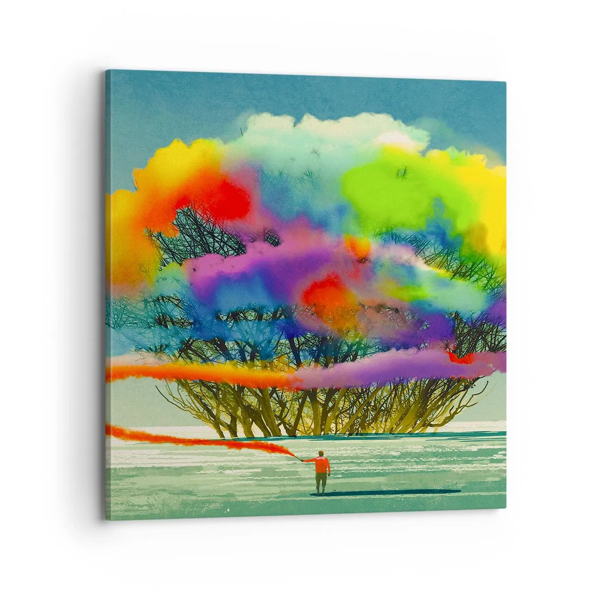 Canvastavla - Bild på duk - Liva upp världen - 70x70 cm