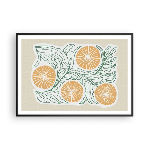 Affisch i svart ram - Etniskt med en touch av abstraktion - 100x70 cm