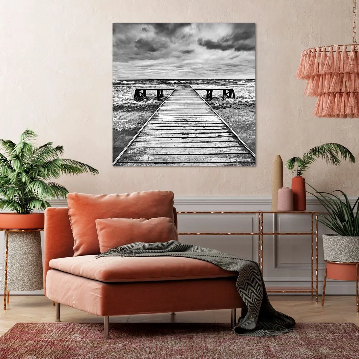 Canvastavla - Bild på duk - Jag väntar på vind som blåser bort... - 60x60 cm