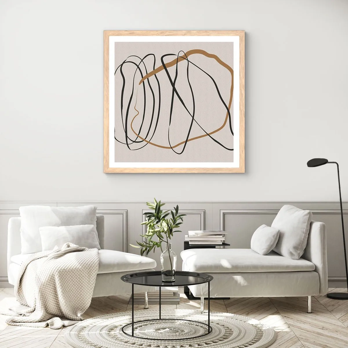 Affisch i ram av ljusek - Komposition: besittande dans - 60x60 cm