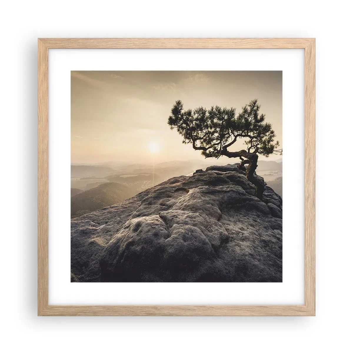 Affisch i ram av ljusek - Livet vinner alltid - 40x40 cm