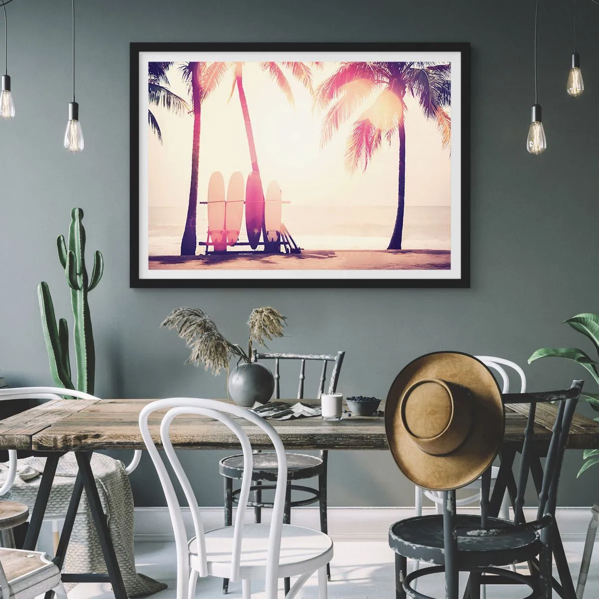 Affisch i svart ram - Det blir en underbar dag - 100x70 cm