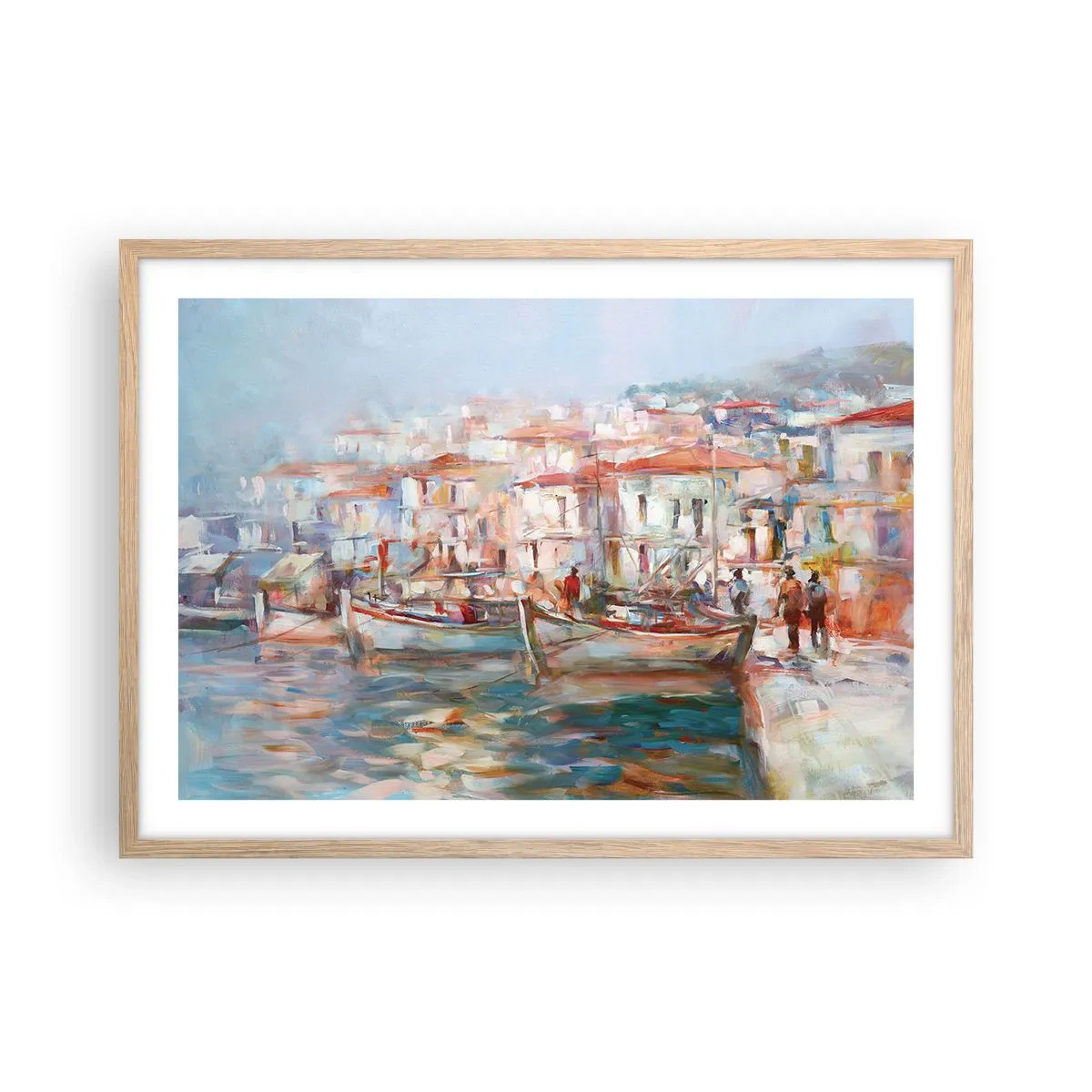 Affisch i ram av ljusek - Pastellfärgad semester - 70x50 cm