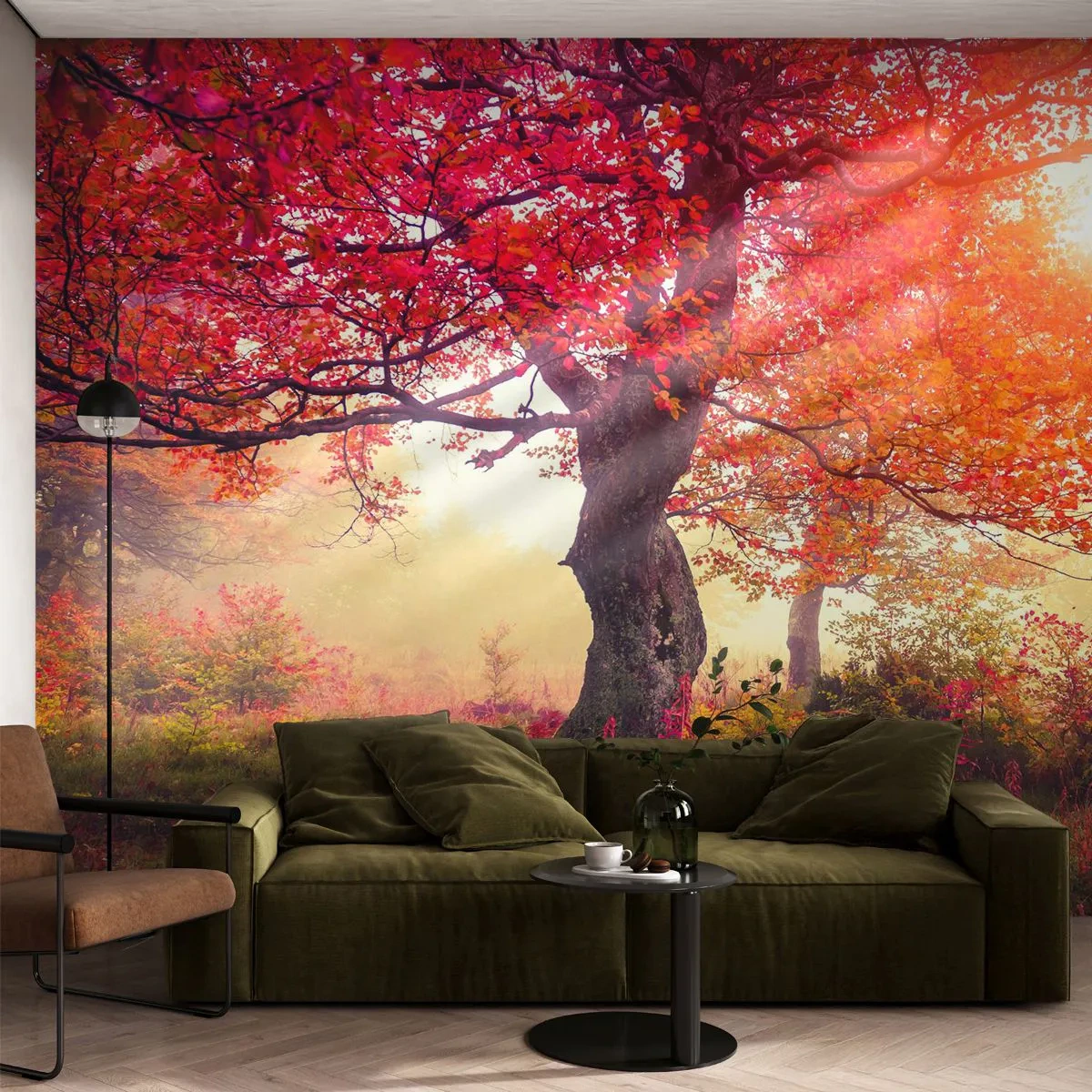 Självhäftande Fototapet Deluxe Sticker - Våldsam blommande - Landskap, Parkera, Blommor - 350x256 cm