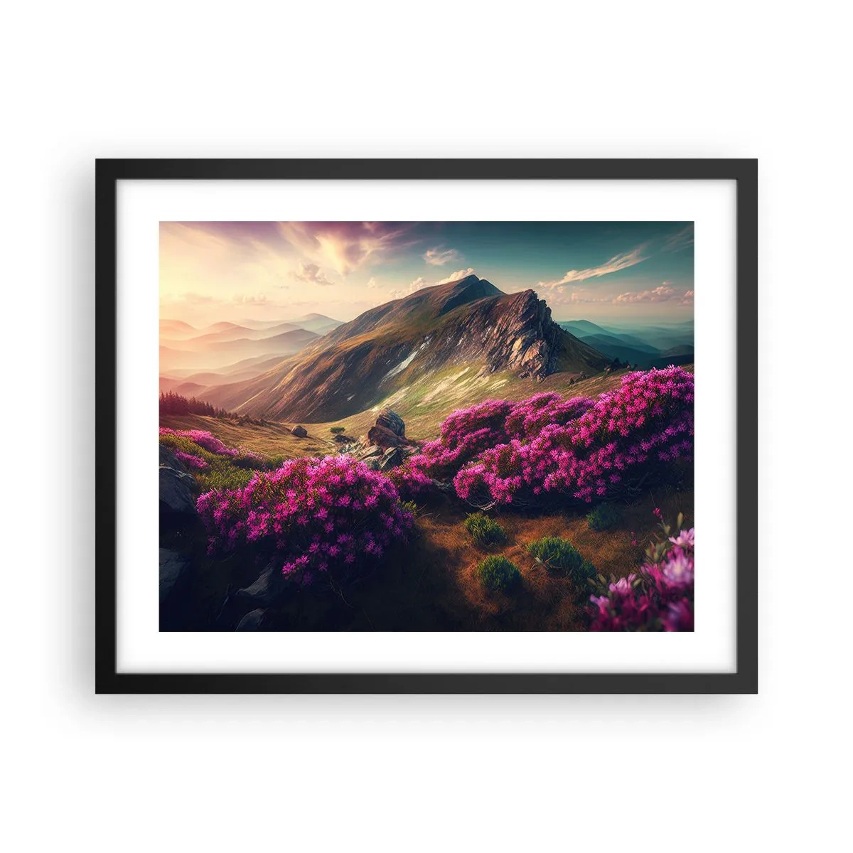 Affisch i svart ram - Sommar i fjällen - 50x40 cm