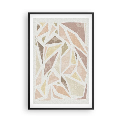 Affisch i svart ram - Komposition av färgat glas - 61x91 cm