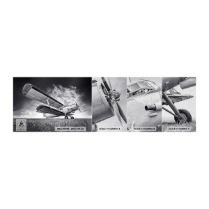 Provbit av fototapet Premium Canvas - Bevingad vandrare - Plan, Flygplan, Svartvitt - 100x30 cm