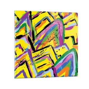 Glastavla - Bild på glas - Skriker av glädje - 40x40 cm