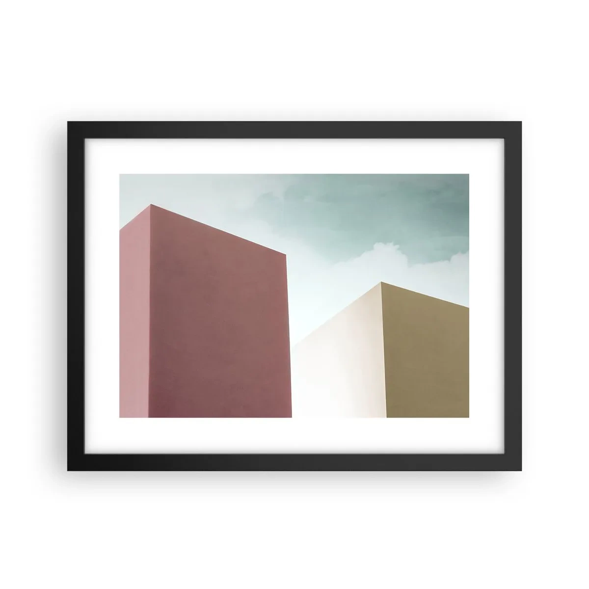 Affisch i svart ram - Geometri av en solig sommar - 40x30 cm