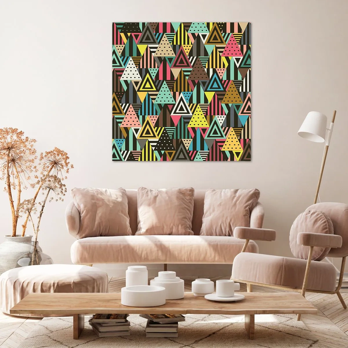 Canvastavla - Bild på duk - Trianglar - 30x30 cm