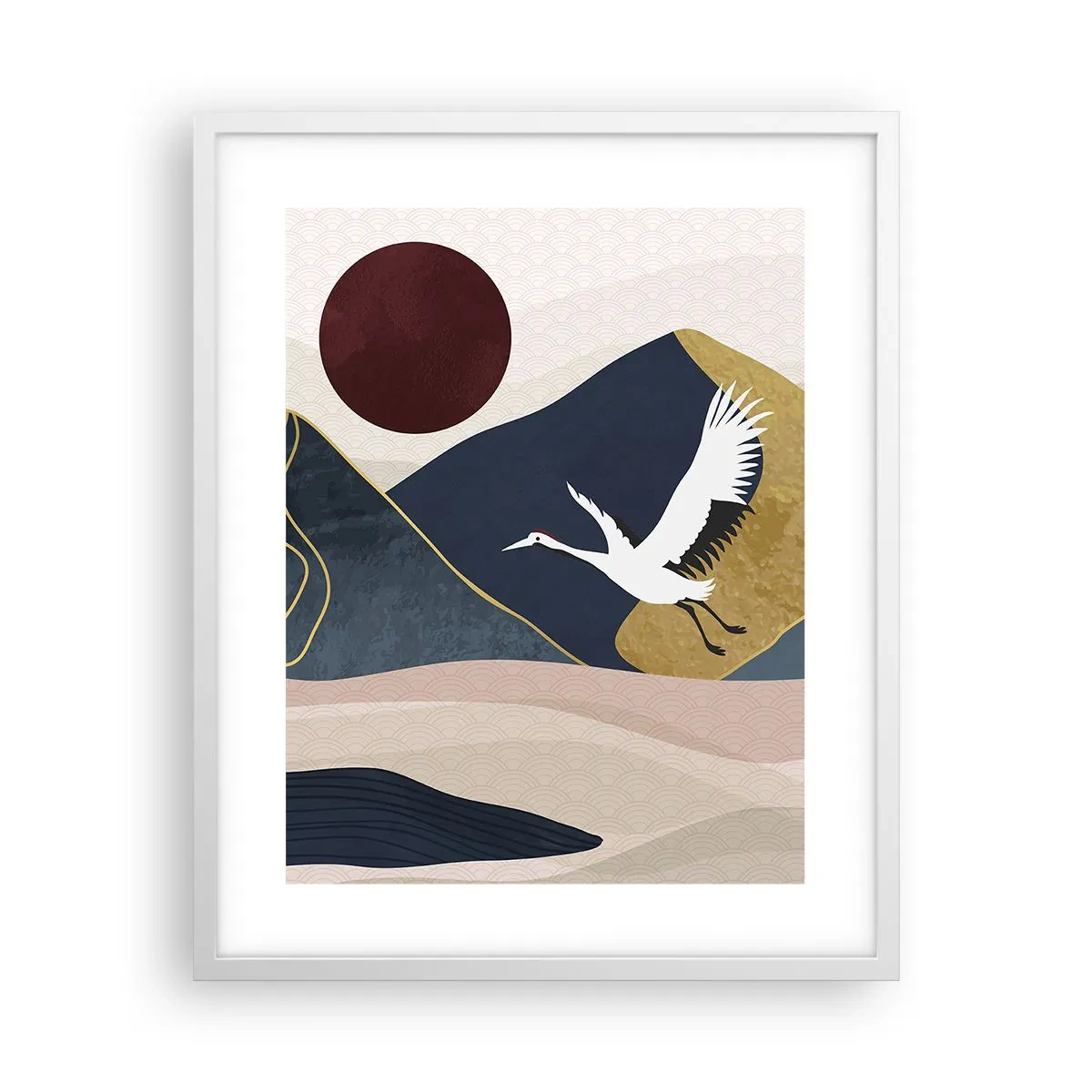 Affisch i vit ram - Nästa dag FLUGIT iväg - 40x50 cm