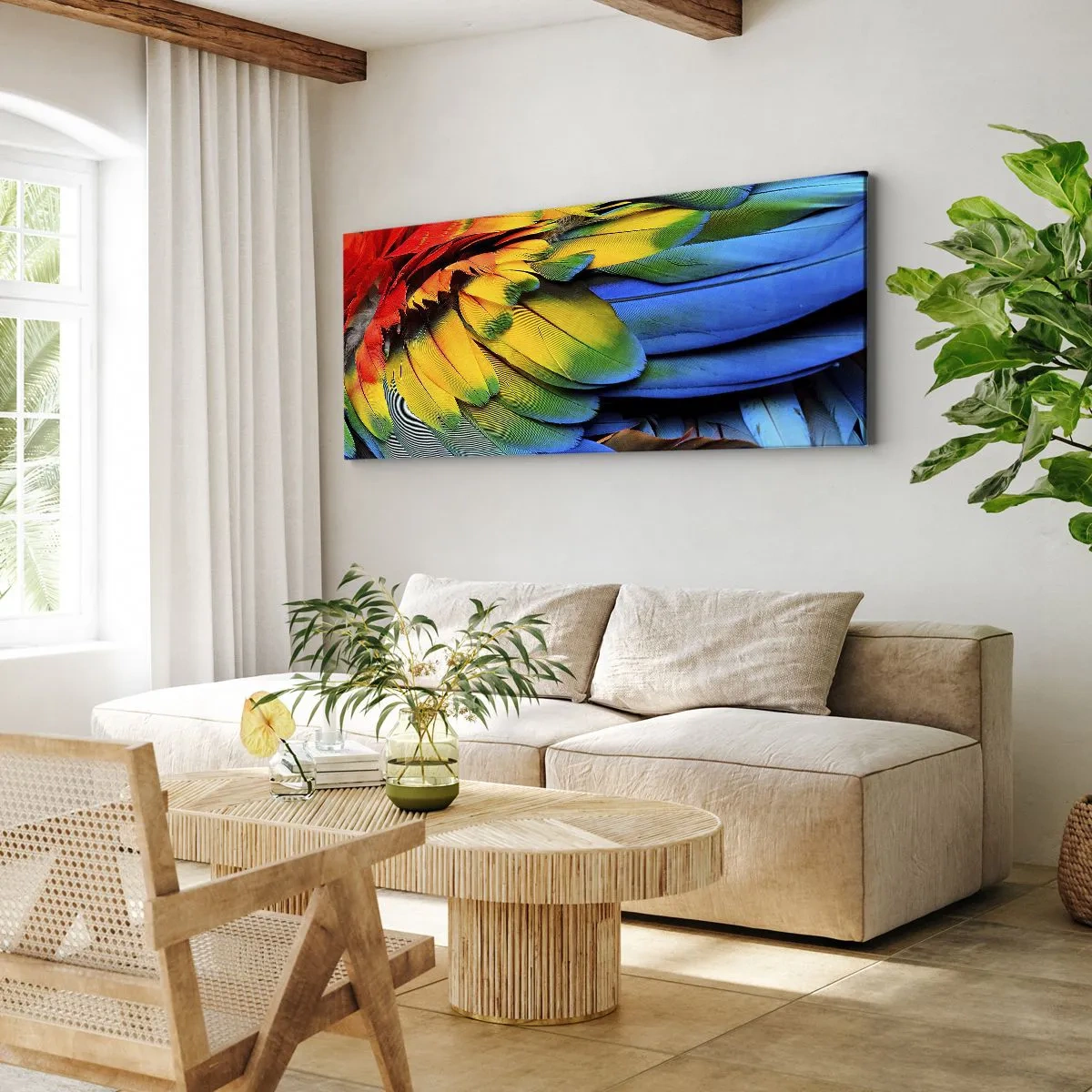 Canvastavla - Bild på duk - Paradisfågel - 100x40 cm