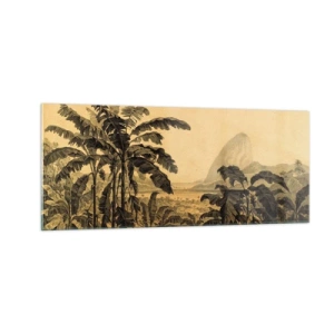 Glastavla - Bild på glas - I kolonial stämning - 100x40 cm