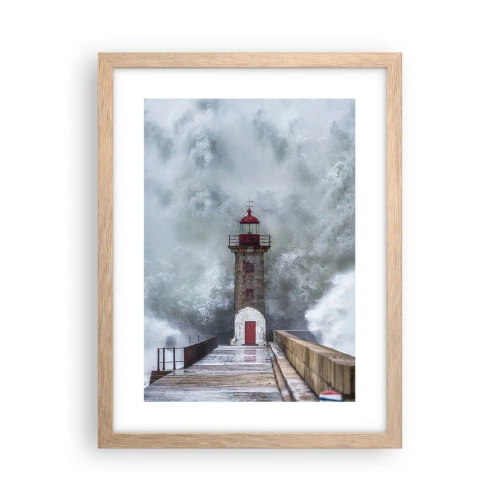 Affisch i ram av ljusek - Vattnets vrål, vindens skrik  - 30x40 cm