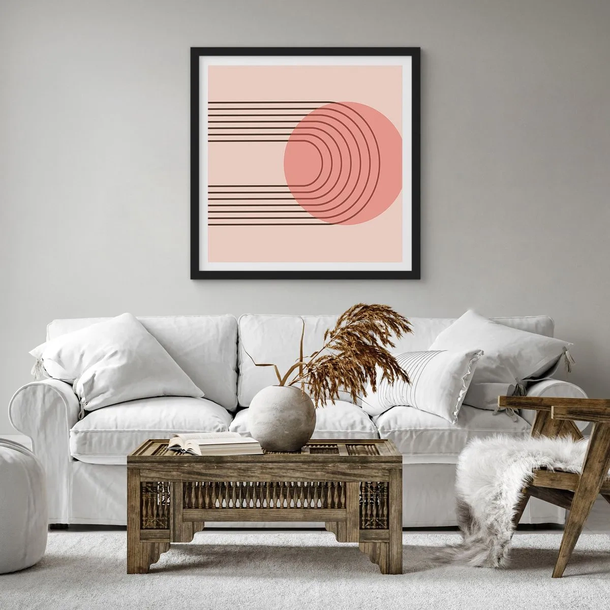 Affisch i svart ram - Ostoppad attraktionskraft - 40x40 cm