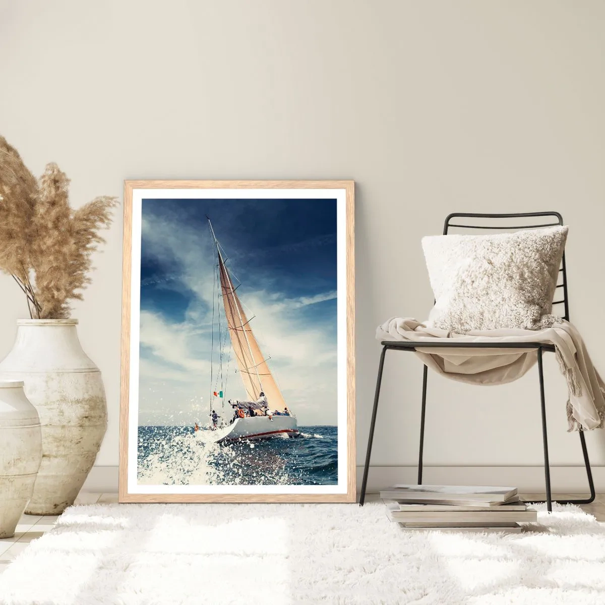 Affisch i ram av ljusek - De hinner inte ikapp oss! - 50x70 cm