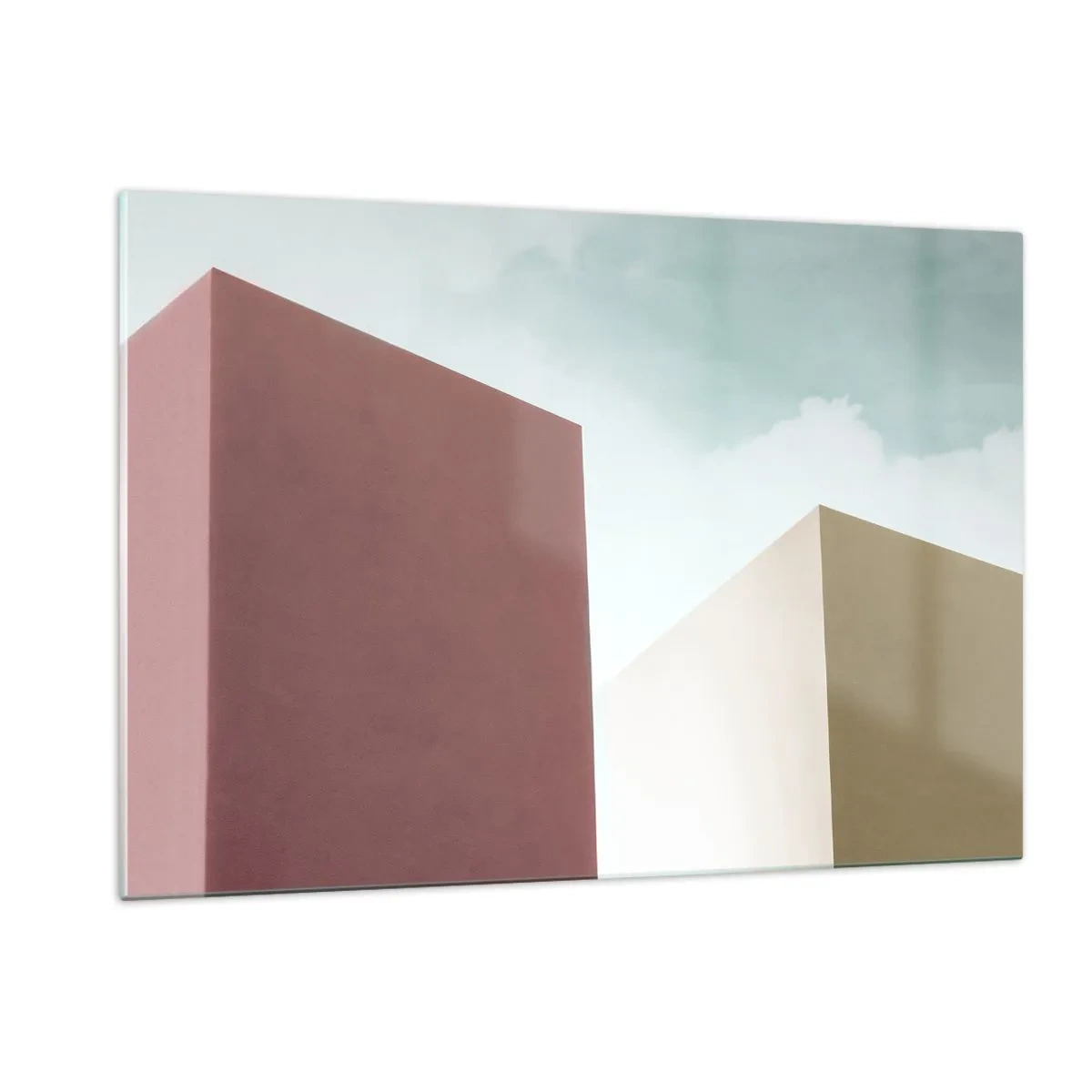 Glastavla - Bild på glas - Geometri av en solig sommar - 120x80 cm