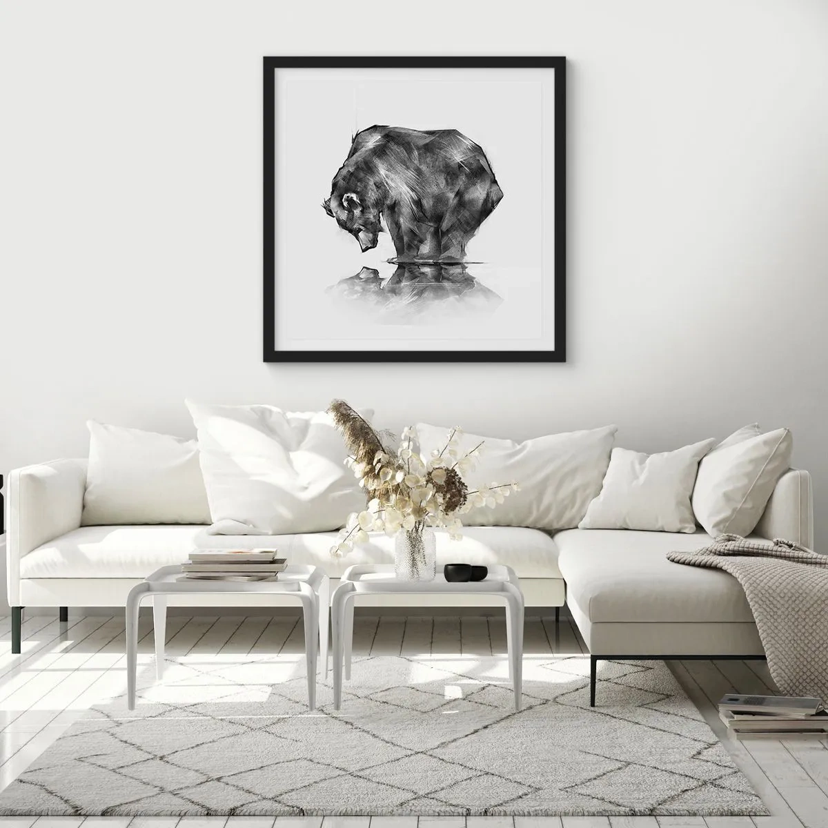 Affisch i svart ram - Roligt att se någon närstående - 60x60 cm