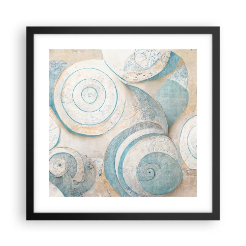 Affisch i svart ram - Vad döljer musslan? - 40x40 cm