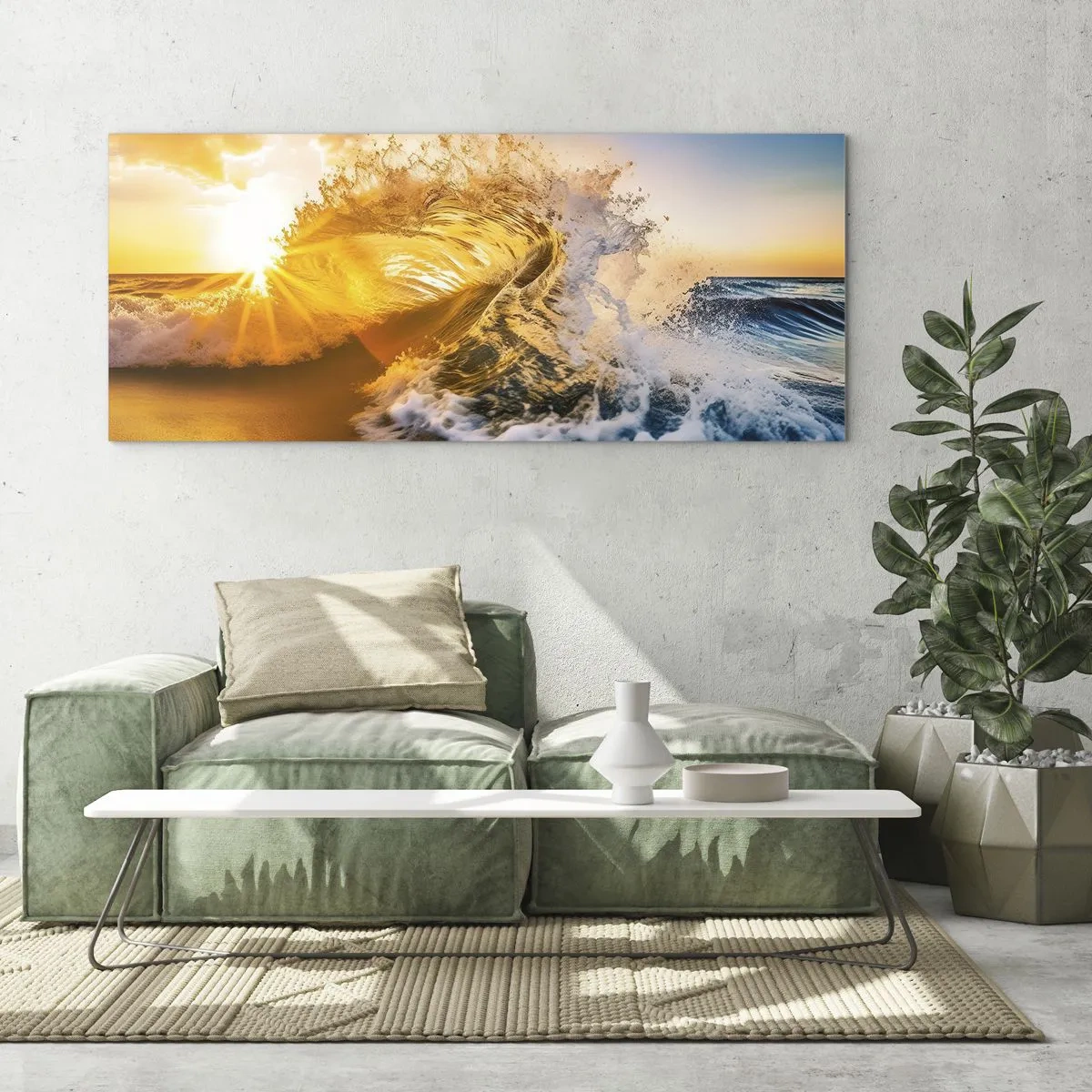 Glastavla - Bild på glas - Lek i sanden - 100x40 cm