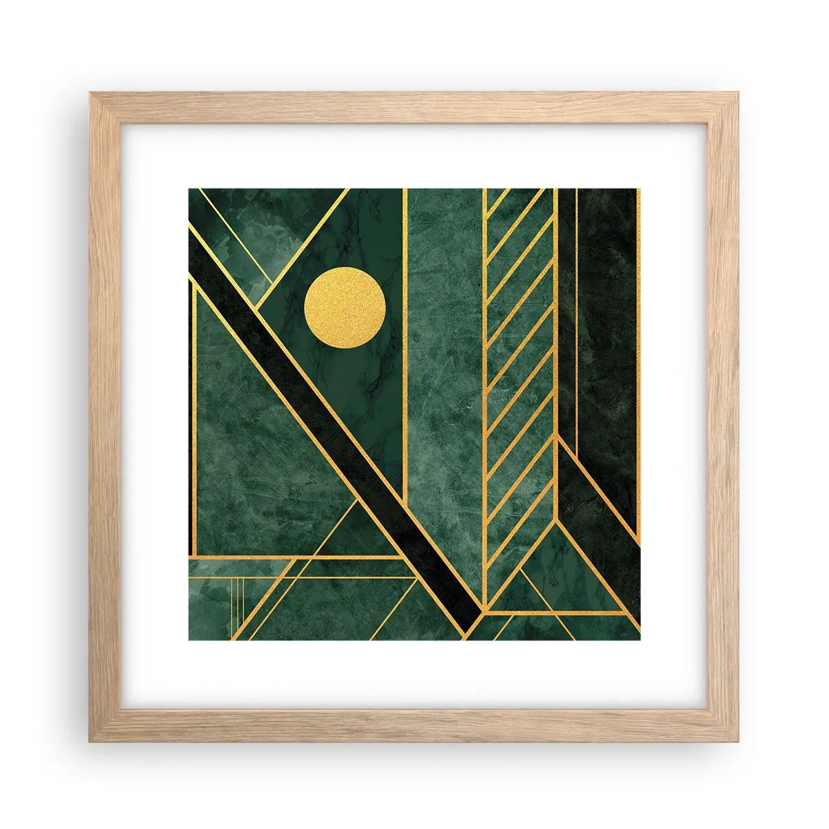 Affisch i ram av ljusek - Dynamik av guld och azurblå - 30x30 cm