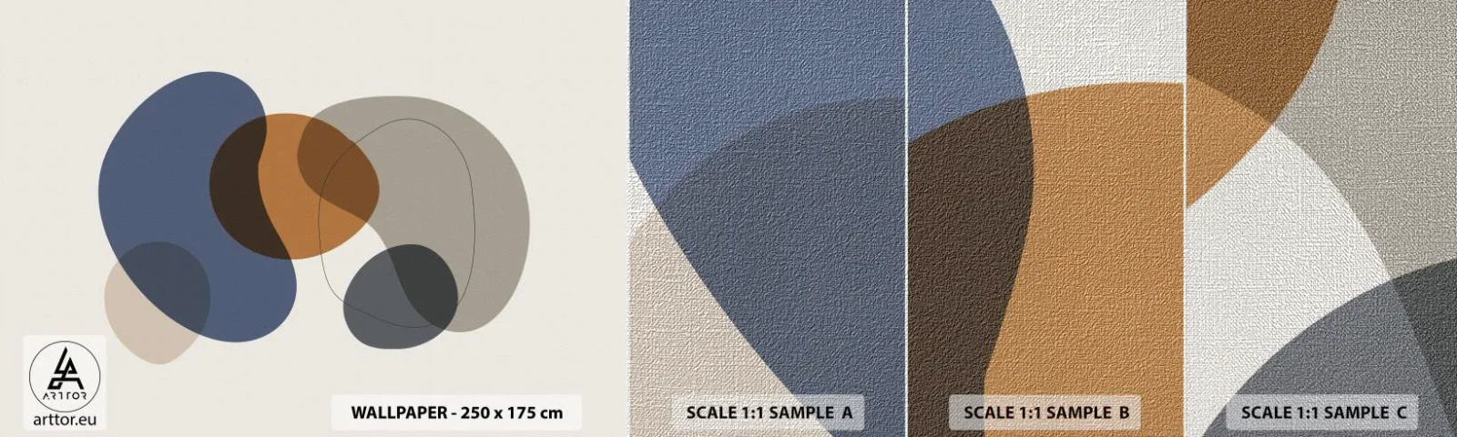 Provbit av fototapet Premium Canvas - Färgernas droppar - Abstraktion, Bit, Grafik - 100x30 cm