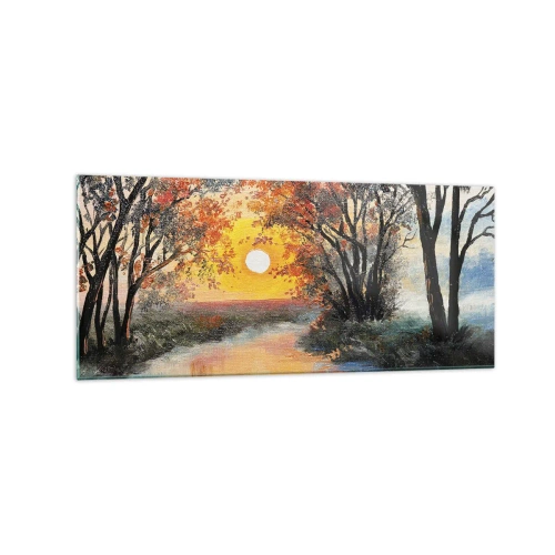 Glastavla - Bild på glas - Höststämning - 120x50 cm