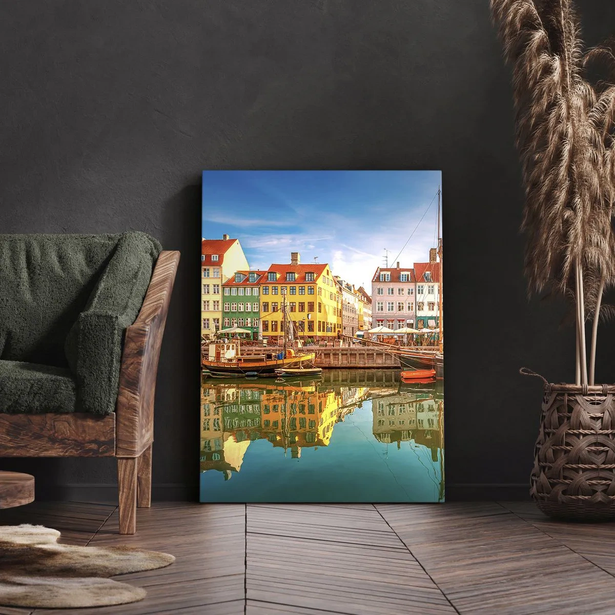 Canvastavla - Bild på duk - Vid spegelklart vatten - 50x70 cm