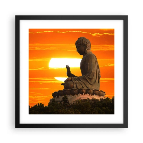 Affisch i svart ram - Utan rädsla för världen - 40x40 cm