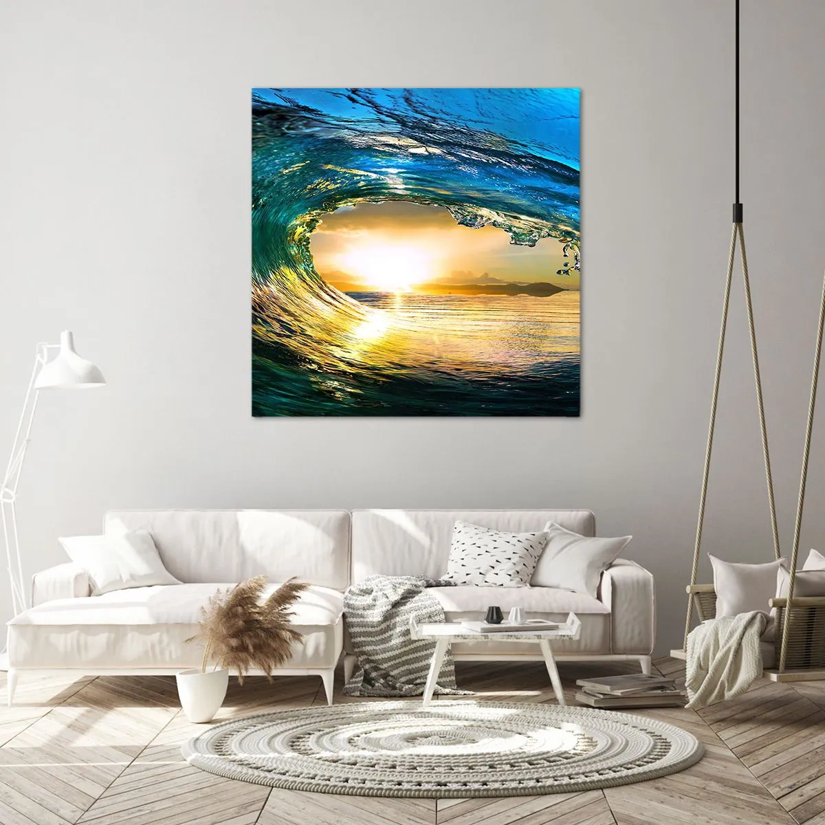 Canvastavla - Bild på duk - I smaragd-guld kristall - 30x30 cm