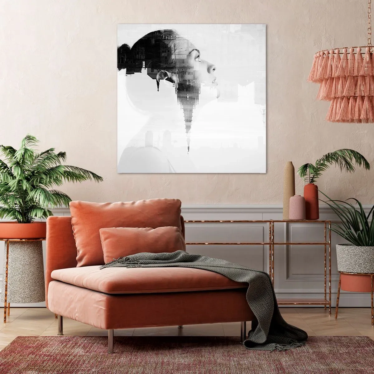 Canvastavla - Bild på duk - På rutans båda sidor - 70x70 cm