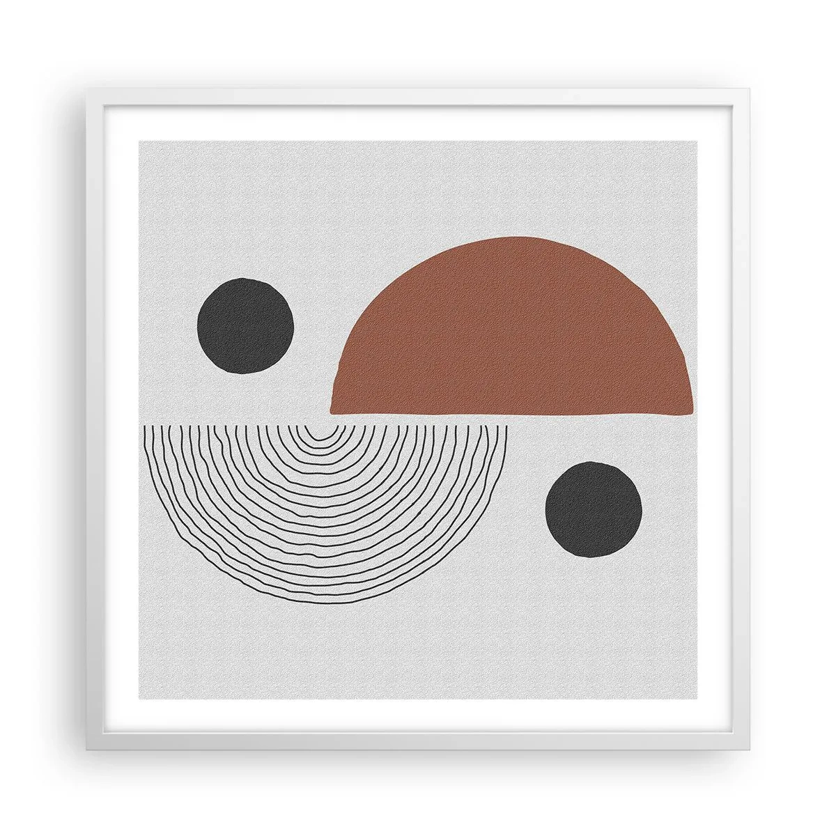 Affisch i vit ram - Hjulets perfektion - 60x60 cm