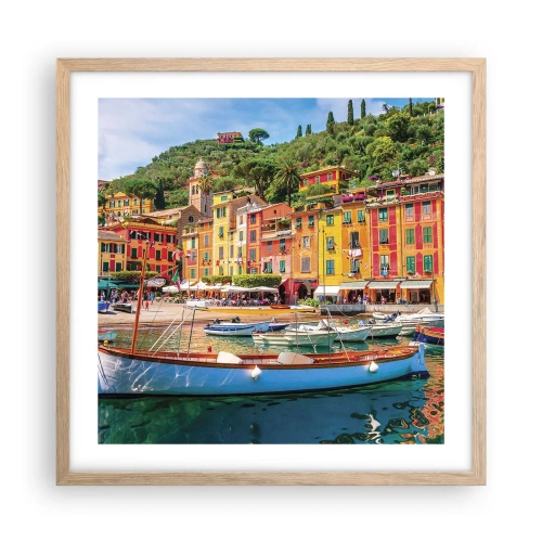 Affisch i ram av ljusek - Italiensk förmiddag - 50x50 cm