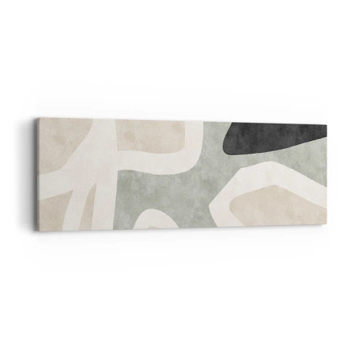 Canvastavla - Bild på duk - Komposition med svart motiv - 90x30 cm