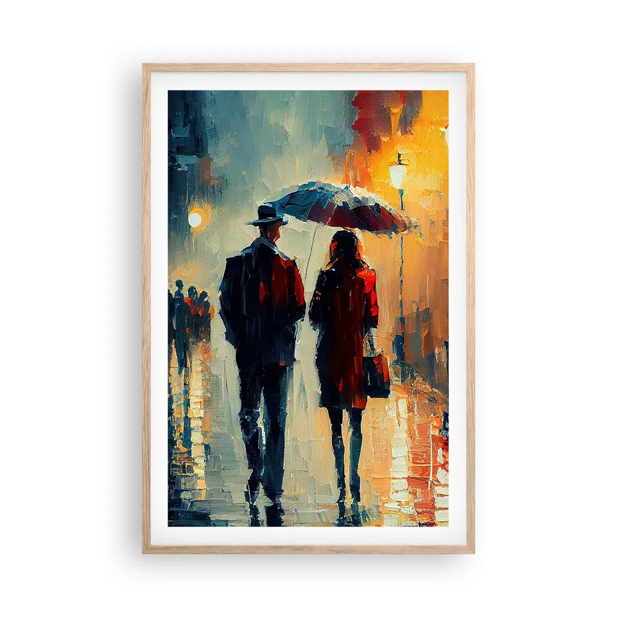 Affisch i ram av ljusek - Kärlekshistoria på stan - 61x91 cm