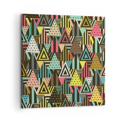 Canvastavla - Bild på duk - Trianglar - 60x60 cm