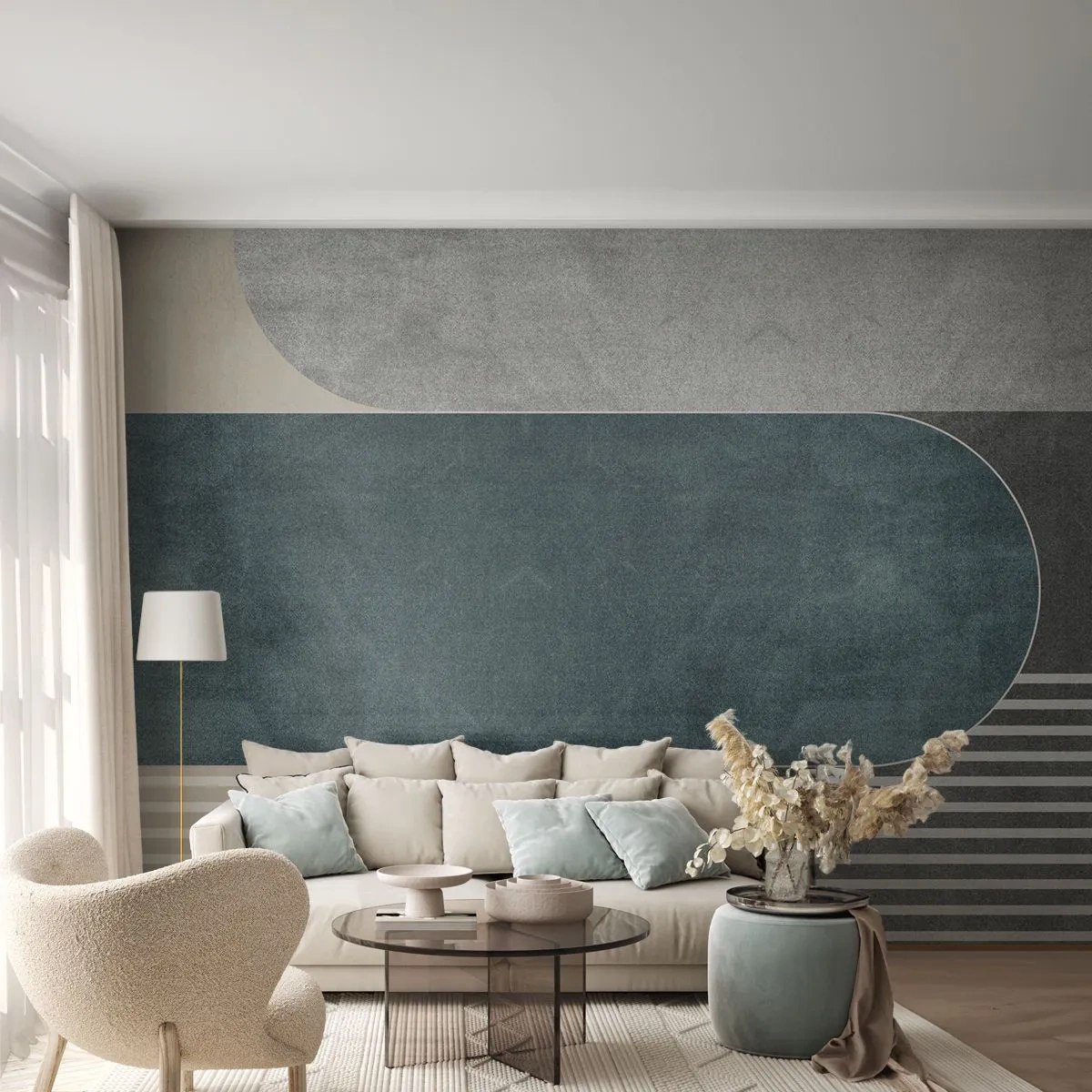Fototapet Premium Canvas - Horisontell komposition - Minimalism, Former, Pastell - 250x175 cm