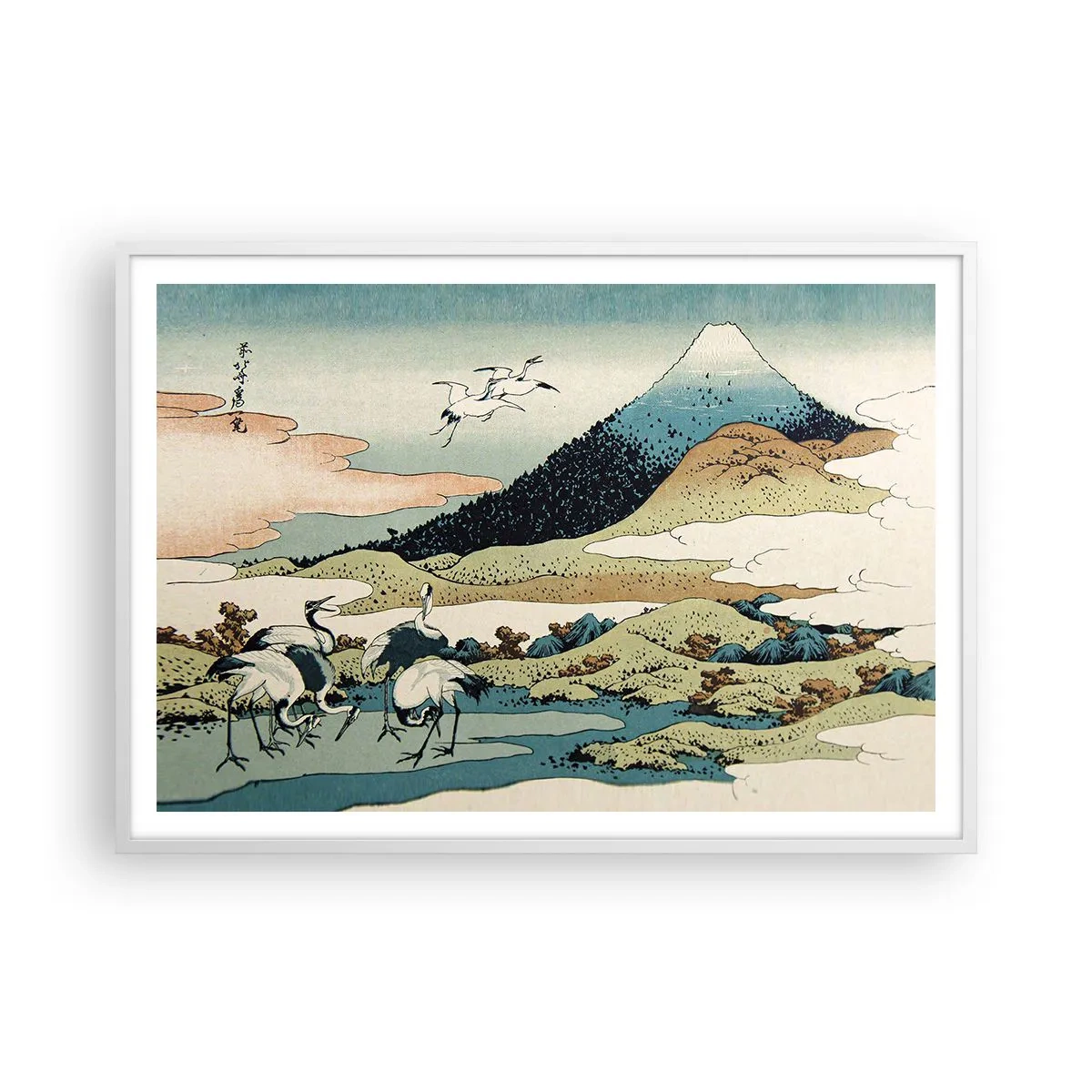 Affisch i vit ram - I japansk anda - 100x70 cm