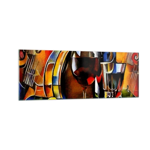 Glastavla - Bild på glas - Så blir världen färgglad - 140x50 cm