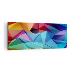 Canvastavla - Bild på duk - Regnbågsorigami - 100x40 cm