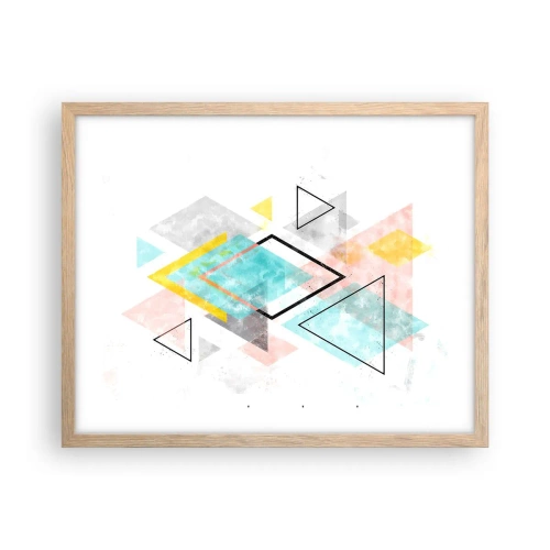 Affisch i ram av ljusek - Geometriskt spel - 50x40 cm
