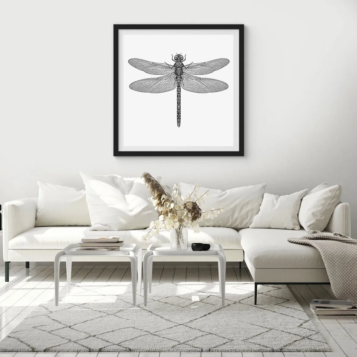 Affisch i svart ram - Precision i naturen - 50x50 cm