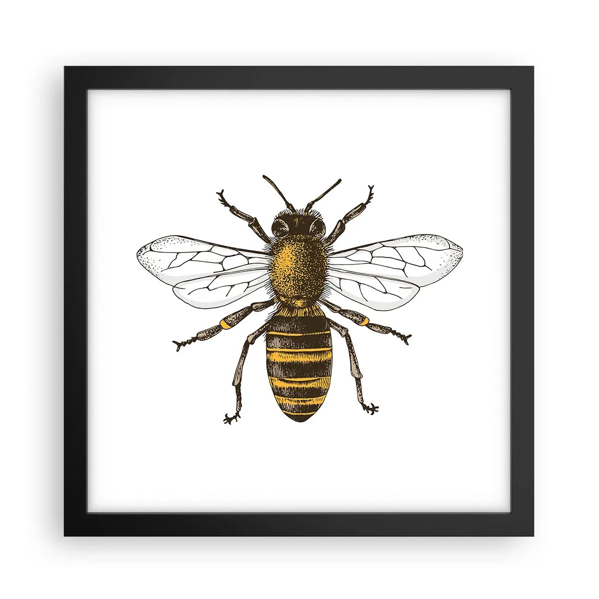 Affisch i svart ram - Vackert och bra - 30x30 cm